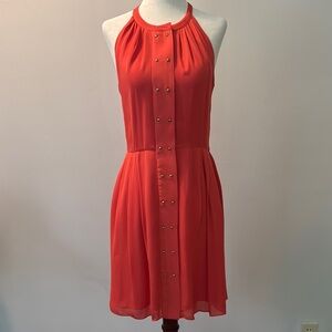 Parker Red Sleeveless Halter Sundress
